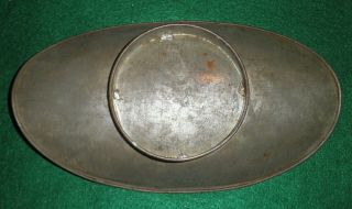Antique Oval Tin Country Store Candy Scale Tray Pan 4