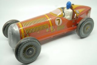 Ultra Rare Large Tin Race Car Racer 1950 Mettoy,  15.  5 " Long