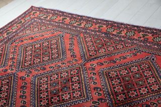 9.  9ft x 7.  21ft Red Antique Hand Knotted Rug,  Vintage Sirjan Rug,  Wool Area Rug 4