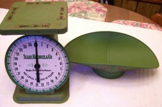 Vintage Sears Roebuck & Co Kitchen Scale 25 Pound Tray Bowl Retro Green
