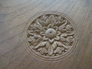 ANTIQUE VINTAGE FINELY CARVED DARK WOOD TWO - SIDED CAKE BREAD BOARD PLATE TREEN 7