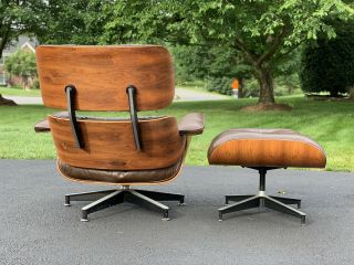 Eames Herman Miller Lounge Chair & Ottoman - Rosewood & Brown Leather 2
