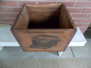 Antique Underwood Typewriter wooden advertising crate box vintage 1900s 5