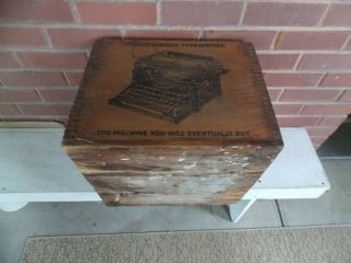 Antique Underwood Typewriter wooden advertising crate box vintage 1900s 6