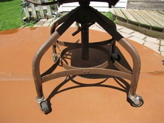 Vintage Industrial Mid Century Modern Toledo Drafting Stool Chair UHL Steel/Wood 4