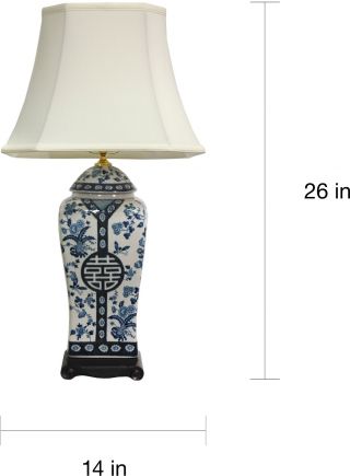 Handmade 26 - inch Blue And White Vase Lamp (China) 2