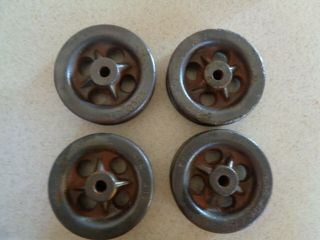 4 Vintage 4 1/2 " Industrial Machine Cast Iron Wheels/pulleys Steampunk Art