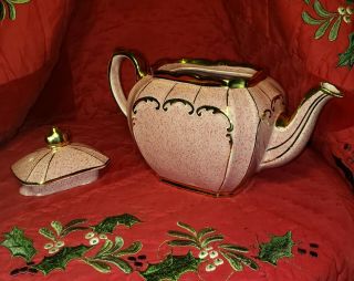 1922 Saddler Antique Teapot Pink With Rose Color Specals And Gold Trim 2