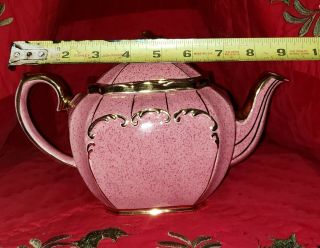 1922 Saddler Antique Teapot Pink With Rose Color Specals And Gold Trim 8