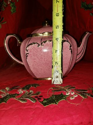1922 Saddler Antique Teapot Pink With Rose Color Specals And Gold Trim 9