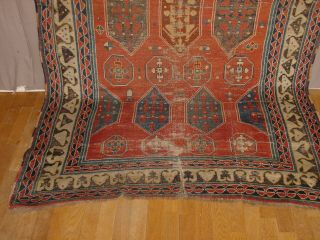 IMPRESSIVE 1870 ANTIQUE BORCHALOU CAUCASIAN KAZAK RUG HG 4