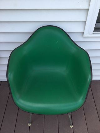 Vtg 1971 Eames Herman Miller RARE Green Foam Rubber Fiberglass Arm Shell Chair 2