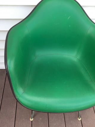 Vtg 1971 Eames Herman Miller RARE Green Foam Rubber Fiberglass Arm Shell Chair 5