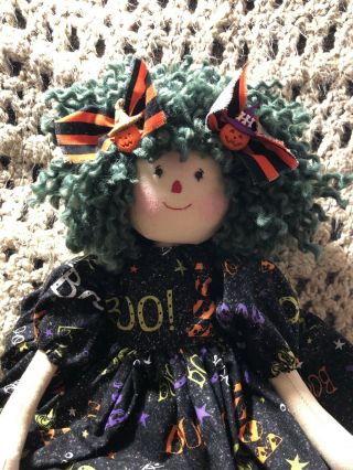 Halloween Folk Art Primitive Raggedy Annie Cloth Doll 2