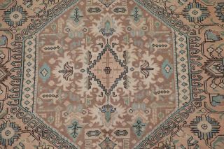 Vintage Geometric Tribal Muted Peach Persian Oriental Distressed Area Rug 6 