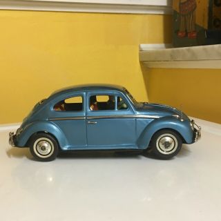 BANDAI RARE,  TIN,  VW BEETLE W/BUMP ' N GO DRIVE ENGINE LIGHT & FAN W/BOX 3