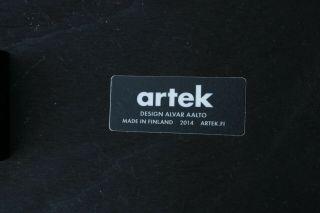 Black Lacquered Artek Alvar Aalto Counter Stool 64,  25 - 1/2 