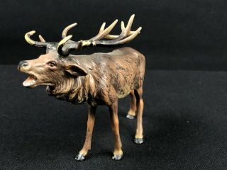 Antique Austrian Vienna BRONZE Cold Painted Elk 3