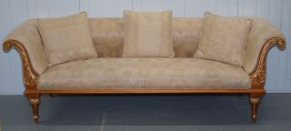 Vintage Gold Leaf Painted Regency French Style Three Sofa Ornate Continental