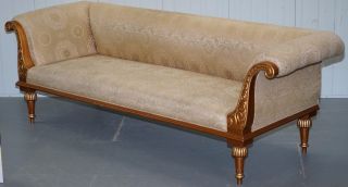 VINTAGE GOLD LEAF PAINTED REGENCY FRENCH STYLE THREE SOFA ORNATE CONTINENTAL 2