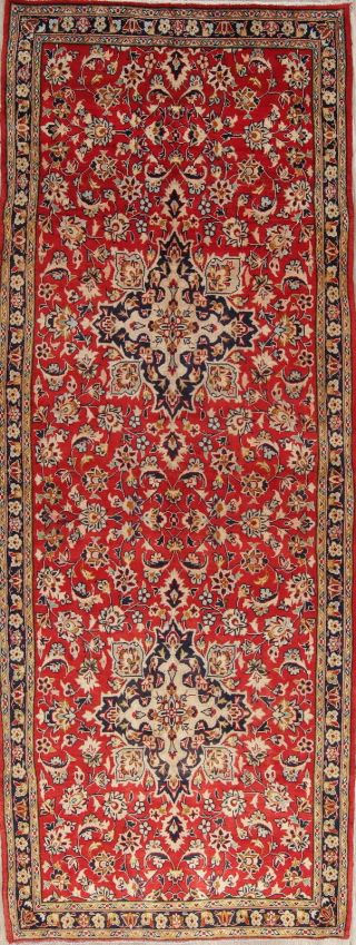One - Of - A - Kind Traditional Kashmar Persian Hand - Knotted 4x10 Wool Runner Rug
