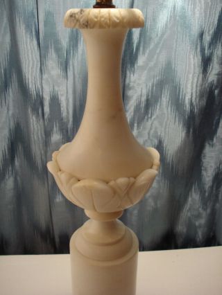 VINTAGE 1950 ' S ITALIAN WHITE ALABASTER/ MARBLE TABLE LAMP GREAT ARTISTRY /DESIGN 4