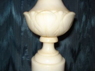 VINTAGE 1950 ' S ITALIAN WHITE ALABASTER/ MARBLE TABLE LAMP GREAT ARTISTRY /DESIGN 6