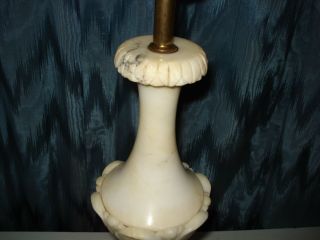 VINTAGE 1950 ' S ITALIAN WHITE ALABASTER/ MARBLE TABLE LAMP GREAT ARTISTRY /DESIGN 7