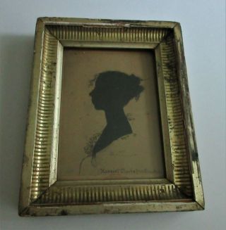 Antique Ink Silhouette By William Doyle Of Harriet Clark Wife Of Elish Mack 1825
