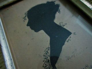 antique INK silhouette by William Doyle of HARRIET CLARK wife of Elish Mack 1825 4