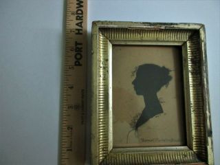 antique INK silhouette by William Doyle of HARRIET CLARK wife of Elish Mack 1825 8