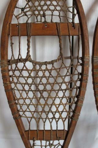 Scarce Antique H.  H.  Saggahew Snowshoes W/Indian Head Brass Labels 10