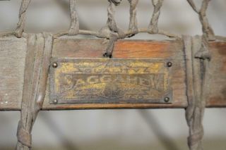 Scarce Antique H.  H.  Saggahew Snowshoes W/Indian Head Brass Labels 5