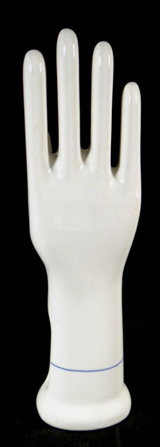 WHITE PORCELAIN GLOVE MOLD RIGHT HAND PRO M FEB 16,  1988 SIZE 7 BLUE WATER LINE 3