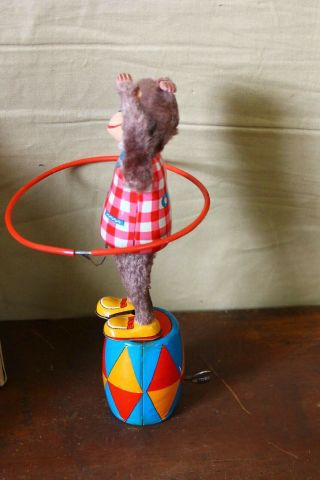 Vintage Plaything Mechanical Wind up toy Hula Hoop Monkey 4