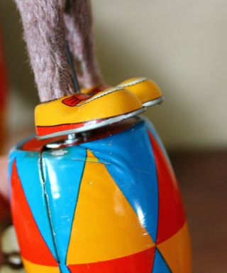 Vintage Plaything Mechanical Wind up toy Hula Hoop Monkey 8