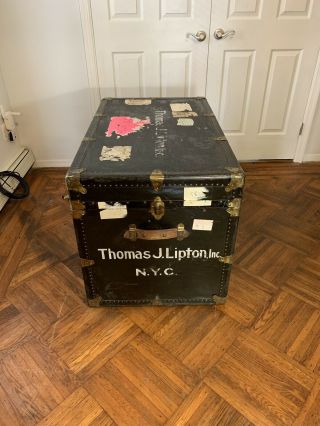 Rare Antique Thomas J Lipton,  Inc.  Steamer Trunk.  Previous Art Gallery Curation 2