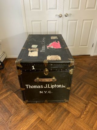 Rare Antique Thomas J Lipton,  Inc.  Steamer Trunk.  Previous Art Gallery Curation 3