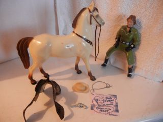 1950 ' s Dale Evans Hartland early cowgirl western 800 series figure,  hang tag 3 4