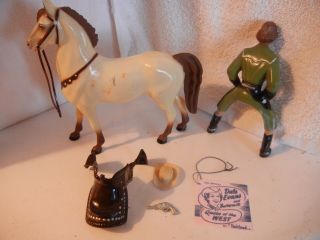 1950 ' s Dale Evans Hartland early cowgirl western 800 series figure,  hang tag 3 6