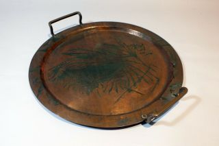 Vintage Antique Falick Novick Handwrought Copper Tray Chicago Arts & Crafts