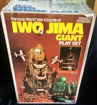 Vintage 1979 Marx Iwo Jima Giant Playset Complete W/ Instructions Box
