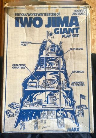 Vintage 1979 Marx Iwo Jima Giant Playset Complete w/ Instructions Box 2
