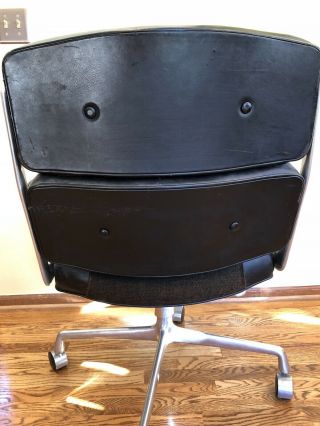 Vintage Early Eames Herman Miller Time Life Black Leather Executive Chair MCM 11