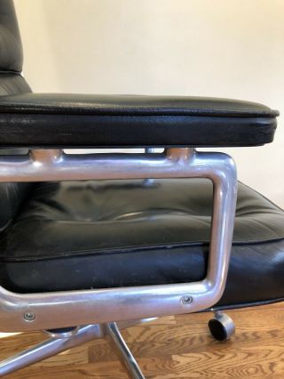 Vintage Early Eames Herman Miller Time Life Black Leather Executive Chair MCM 8