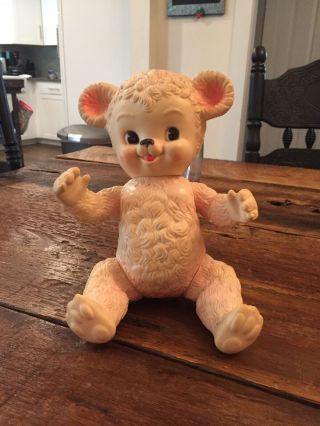 Rare 1958 Sun Rubber Company Sunny The Bear Jointed Squeak Toy