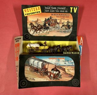1958 Wells Fargo Mail & Stagecoach Western Favorites Model Kit Store Display Nos