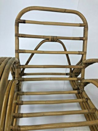 Vintage BAMBOO CHAIR PAIR mid century modern boho chic bentwood patio 50s frankl 2