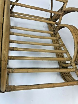 Vintage BAMBOO CHAIR PAIR mid century modern boho chic bentwood patio 50s frankl 3