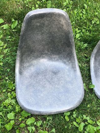 (2) Vintage Herman Miller Elephant Hide Gray Shell Chair Chairs - Rare - 2